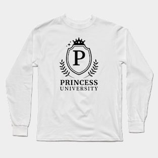 Princess University Black Outline Long Sleeve T-Shirt